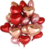 24 Pcs Heart Foil Balloons Red Pink Gold 18 Inch Mylar Valentines Wedding Party Decor