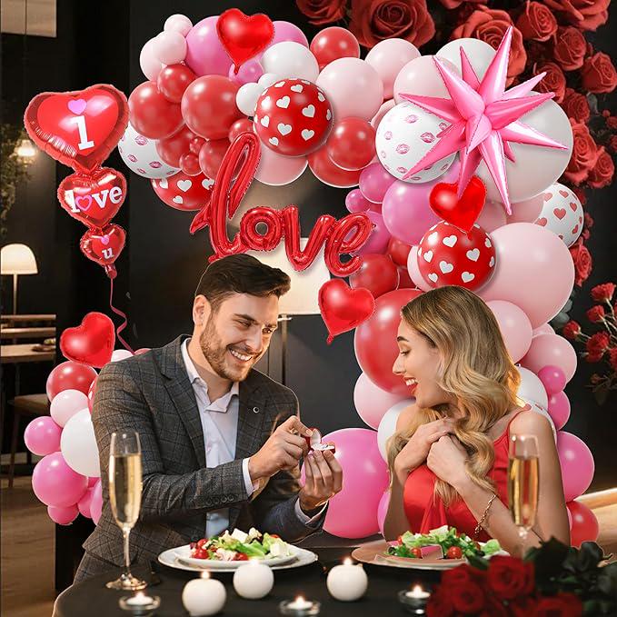 Valentines Day Balloon Arch Kit 220 Pcs Red Pink White Heart Wedding Party Decor