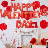 16 Inch Red Happy Valentines Day Balloon Banner Mylar Letter Hearts Party Decor