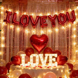 I Love You Balloons Red Heart Foil Love Valentines Wedding Party Decor