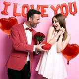 16 Inch Red I Love You Balloon Banner Mylar Letters Hearts Valentines Anniversary Party Decor