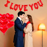 I Love You Balloons 16 Inch Red Heart Valentines Anniversary Party Decor