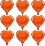 10 Pcs Orange Heart Foil Balloons 18 Inch Love Valentines Wedding Party Decor