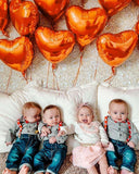 10 Pcs Orange Heart Foil Balloons 18 Inch Love Valentines Wedding Party Decor