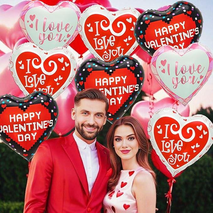 Happy Valentines Day Balloons 18 Inch Heart I Love You Valentines Party Decor 15 Pcs