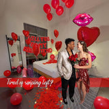16 Inch Red will you be my girlfriend Balloons Heart Lips Love Foil Decor
