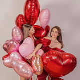 10 Red Heart Balloons 18 Inch Foil Love Balloons for Valentines Wedding Party