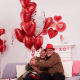 10 Red Heart Balloons 18 Inch Foil Love Balloons for Valentines Wedding Party