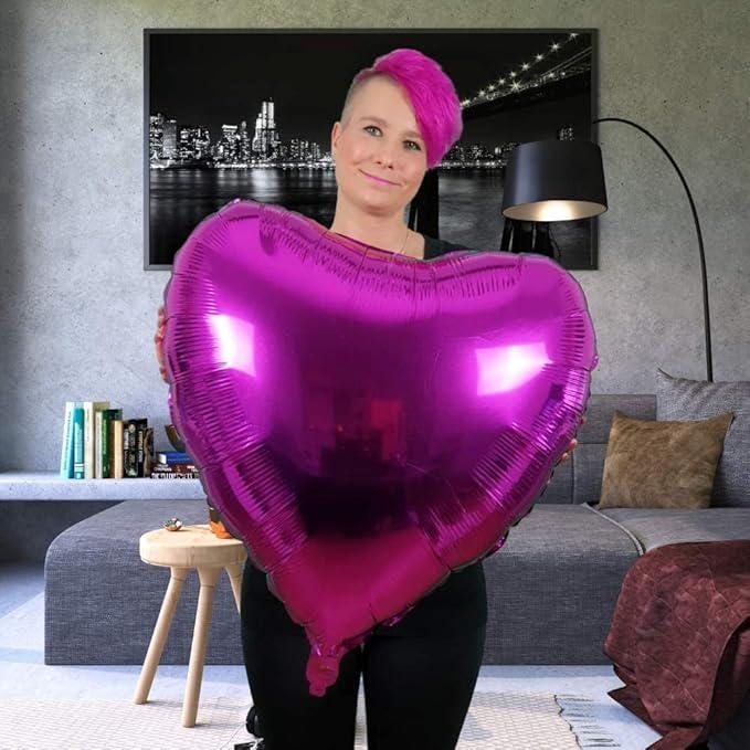 XL Pink Heart Balloon Large Heart Foil for Valentines Wedding Birthday Party Decor