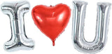 40 Inch I Love You Heart Foil Balloons Set of 3 Silver for Valentines Wedding Party