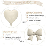 Brown Cream Heart Balloons Foil Set of 10 18 Inch and 38 Inch Party Decor