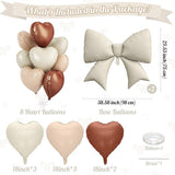 Brown Cream Heart Balloons Foil Set of 10 18 Inch and 38 Inch Party Decor