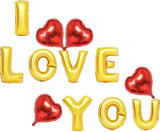 I Love You Foil Balloon Banner Letters with Heart for Birthday Anniversary Valentines Party