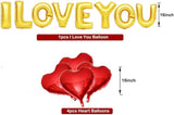 I Love You Foil Balloon Banner Letters with Heart for Birthday Anniversary Valentines Party