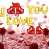 I Love You Foil Balloon Banner Letters with Heart for Birthday Anniversary Valentines Party
