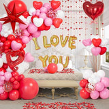 200Pcs Valentines Day Balloon Garland Kit Pink Red White Heart Love Decor
