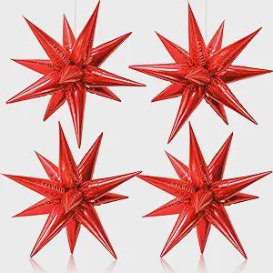 Large Red Star Balloons 20 Inch Pack of 52 for Christmas Birthday Party Decor