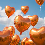 12Pcs 18 Inch Orange Heart Balloons Foil Balloons for Birthday Wedding Party