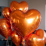 12Pcs 18 Inch Orange Heart Balloons Foil Balloons for Birthday Wedding Party