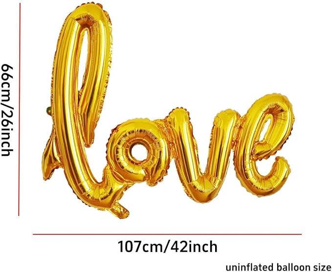 42 Inch Gold Love Letter Balloons 2Pcs Giant Balloons for Wedding Birthday Party