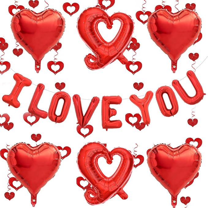 67Pcs Valentines Day Balloon Set I Love You Heart Balloons Wedding Party Decor