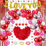 76Pcs Valentines Day Balloon Set I Love You Heart Balloons Wedding Party Decor
