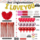 76Pcs Valentines Day Balloon Set I Love You Heart Balloons Wedding Party Decor
