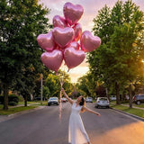 18Pcs Pink 32 Inch Large Heart Balloons Jumbo Foil Balloons Valentines Decor