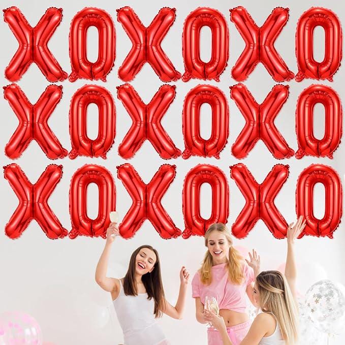 24Pcs Valentines Day 16 Inch XOXO Foil Balloons Banner Wedding Party Decor