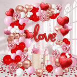191Pcs Valentines Day Balloon Garland Arch Kit Love Heart Confetti Party Decor