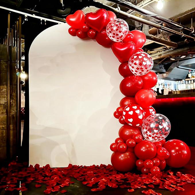 50Pcs Pearl Red Heart Balloons Latex Foil Balloons Valentines Party Decor