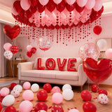 Valentines Day Bedroom Balloon Arch Kit Love Heart Balloons Rose Petals Decor