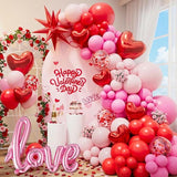 Valentines Day Balloon Garland Arch Kit Pink Red Heart Love Balloons Party Decor