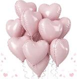 12Pcs Baby Pink Heart Balloons 18 Inch Pearl Foil Balloons Birthday Wedding Party