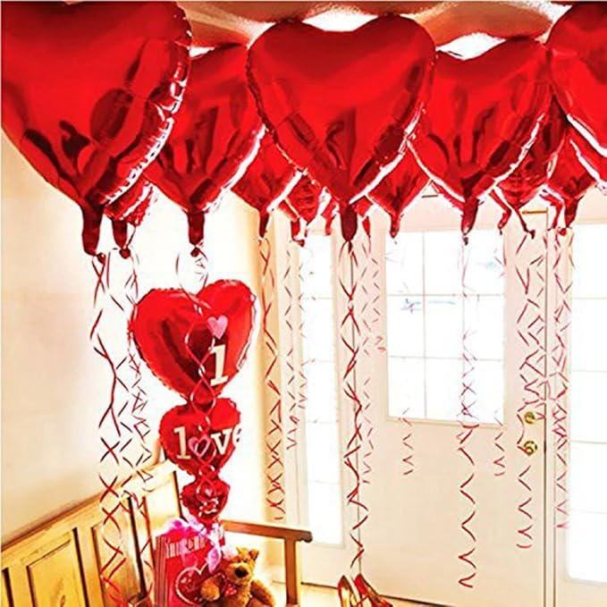 LOVE Heart Foil Balloons 45CM Red Valentines Wedding Birthday Party 10PCS