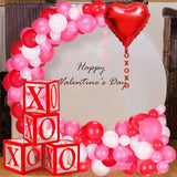 Valentines Day XOXO Balloon Arch Pink Heart Garland Kit for Wedding Party Decor