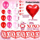 Valentines Day XOXO Balloon Arch Pink Heart Garland Kit for Wedding Party Decor