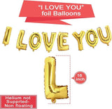40 Pcs I Love You Heart Balloons Kit with Silk Rose Petals for Valentines Party