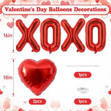 XOXO Balloons 16 Inch Red Foil with 18 Inch Heart Balloons for Party Decor