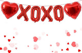 XOXO Balloons 16 Inch Red Foil with 18 Inch Heart Balloons for Party Decor