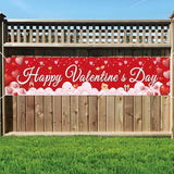 Valentines Banner Extra Large 120x20 Inch Hanging Hearts Outdoor Party Decor