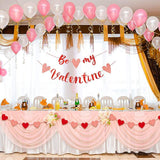 Be My Valentine Banner with Heart Garland 3pcs Glitter Red Pink Party Decor