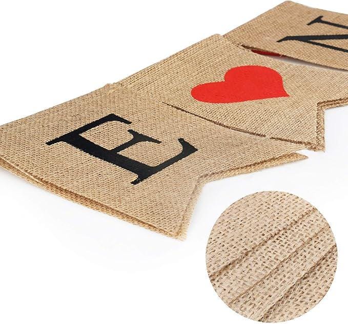 Valentines Decor Burlap Be Mine Hanging Banner with 28 Felt Heart Garland