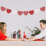 Valentines Day Wooden Red White Love Hearts Garland Rustic Banner Party Decor