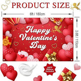 Happy Valentines Day Red Backdrop Love Heart Banner Party Decor 14 February