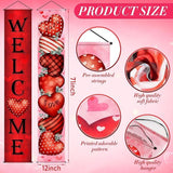 Valentines Door Banner Buffalo Plaid Red Heart Hanging Sign Home Decor