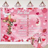 Valentines Day Christian Backdrop John 3 16 Banner School Classroom Decor