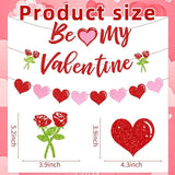 Be My Valentine Banner with Heart Garland Roses Romantic Party Decor