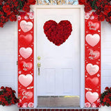 Valentines Day Door Banner Red Pink Buffalo Plaid Heart Home Decor