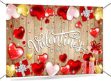 Valentines Day Backdrop Banner Wooden Wall Hearts Party Photo Booth Decor 71x435